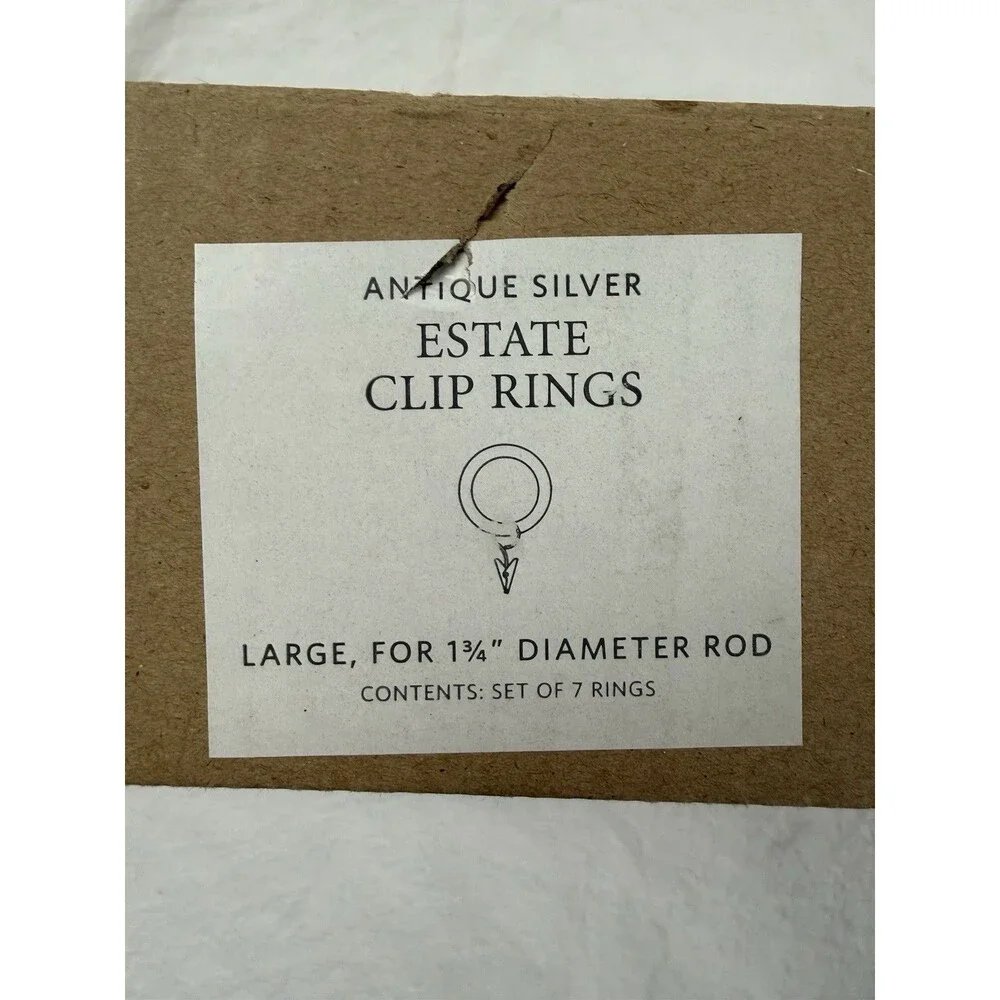 NEW Set of 7 Restoration Hardware Estate Clip Rings Large 1 3/4